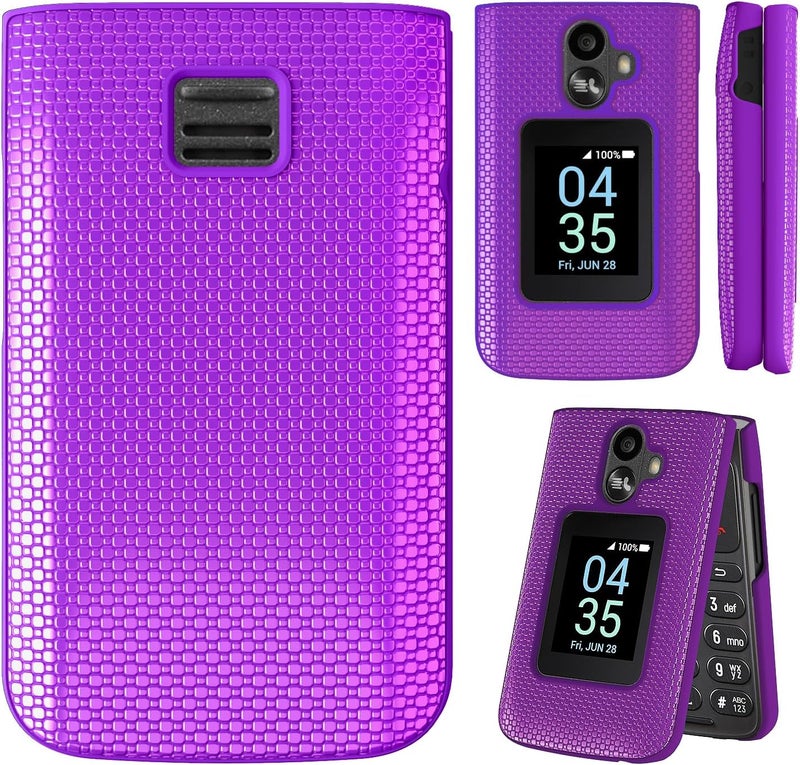 Mocotto for TCL Flip 3 Phone case with Screen Protector Slim Hard Shell Protector Cover for T435 (2024) (TCL Flip 3,Purple) - Image 2